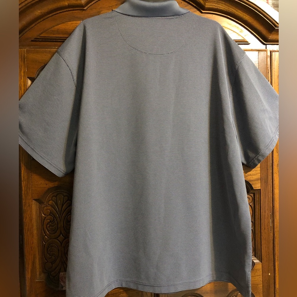 2X Men's Gray Striped Polo Shirt - Picture 10 of 13